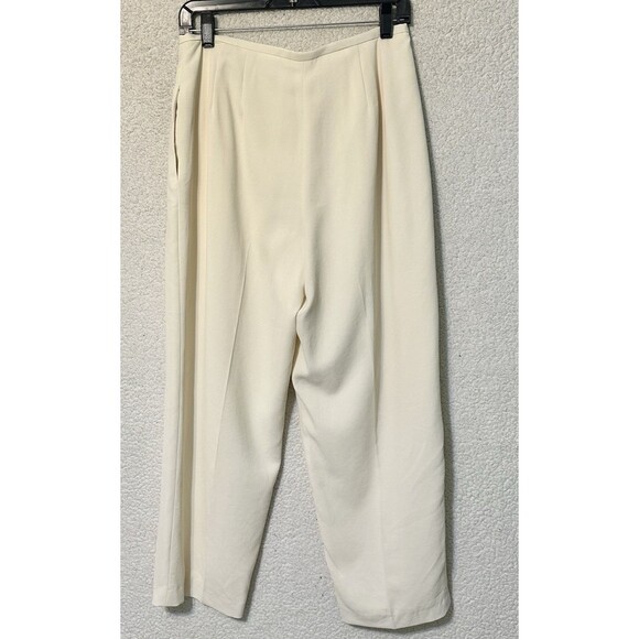 Lord & Taylor Ivory Lined Relaxed Pants Women's SZ 12 Pleated Front Career - Picture 6 of 12